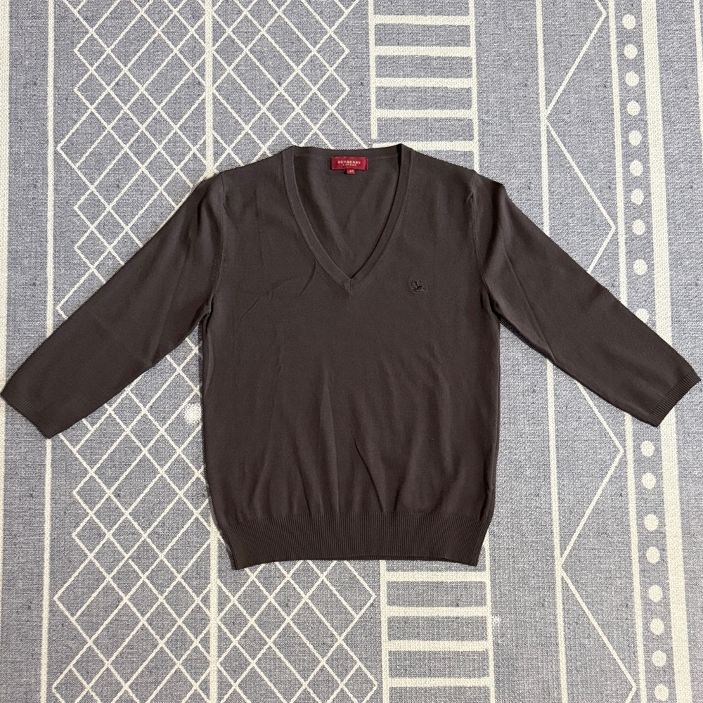 Burberry Brown V-Neck Sweater. Brand new